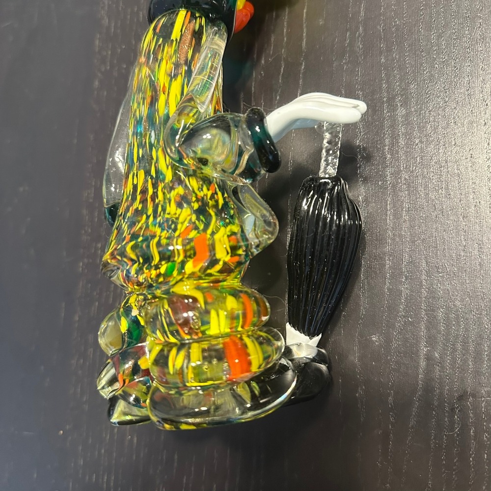 Murano Style Art Glass Clown Figurine with Umbrella Yellow Hair Millefiori 8in - Picture 7 of 8